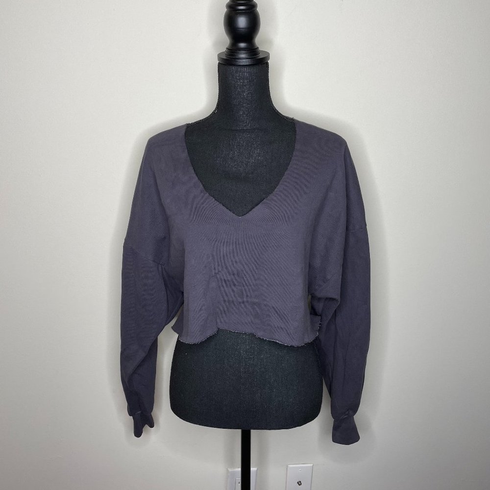 Future State Navy Blue V-Neck Long Sleeve Top XS